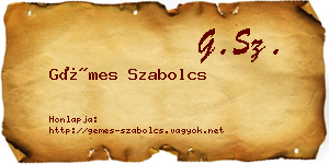 Gémes Szabolcs névjegykártya
