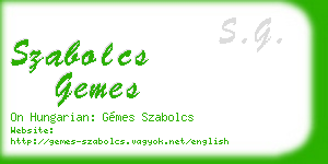 szabolcs gemes business card